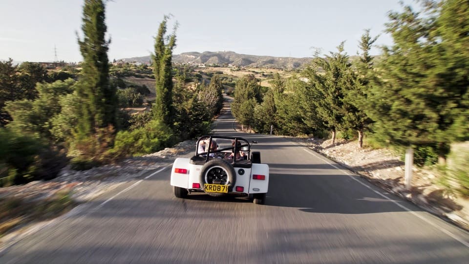 CATERHAM Drive in Cyprus down the hills